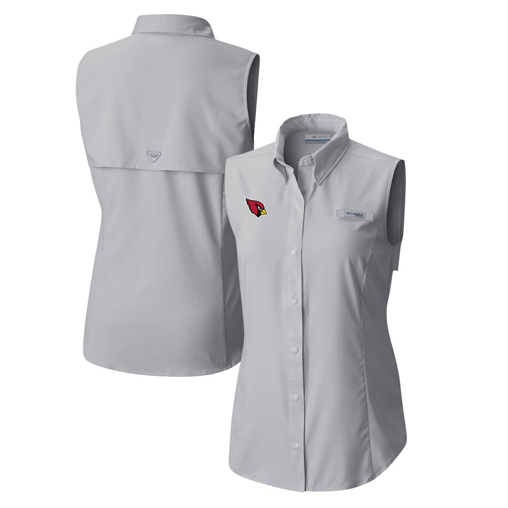 Arizona Cardinals Women's PFG Tamiami Omni-Shade Sleeveless Button-Up Shirt | NFL Sale