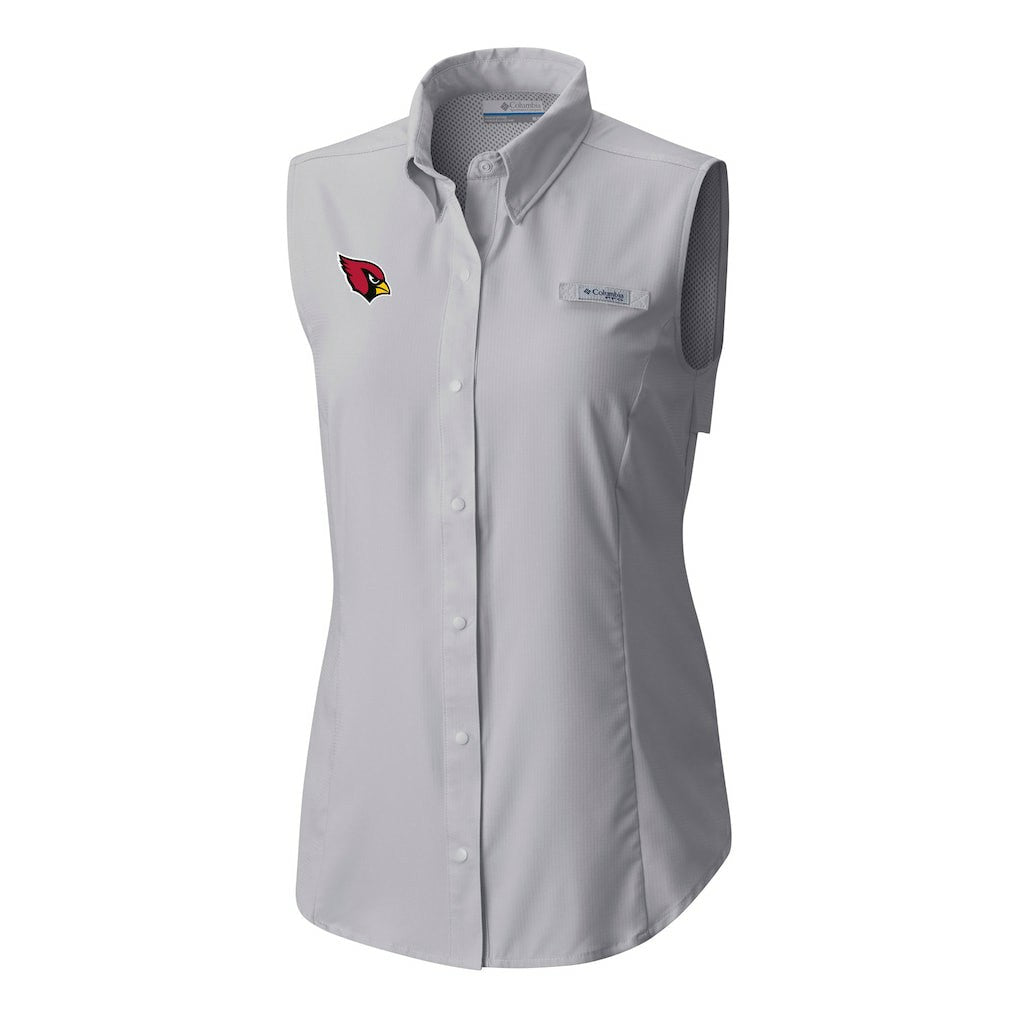 Arizona Cardinals Women's PFG Tamiami Omni-Shade Sleeveless Button-Up Shirt | NFL Sale
