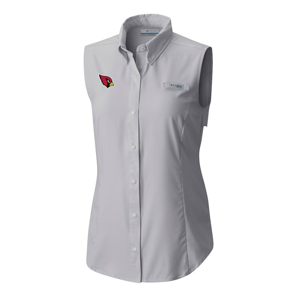 Arizona Cardinals Women's PFG Tamiami Omni-Shade Sleeveless Button-Up Shirt | NFL Sale