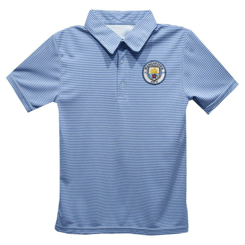 Manchester City Vive La Fete Youth Pencil Stripe Polo