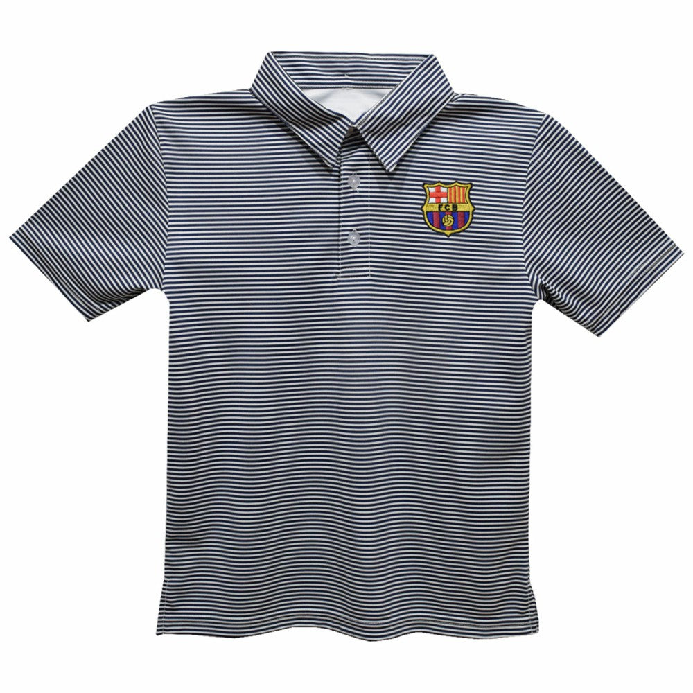 Barcelona Vive La Fete Youth Pencil Stripe Polo