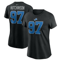 Detroit Lions Aidan Hutchinson  Women's Player Name & Number T-Shirt | NFL Hot