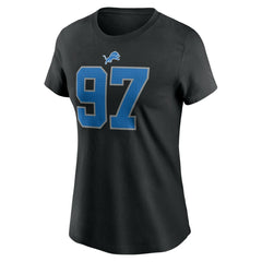 Detroit Lions Aidan Hutchinson  Women's Player Name & Number T-Shirt | NFL Hot