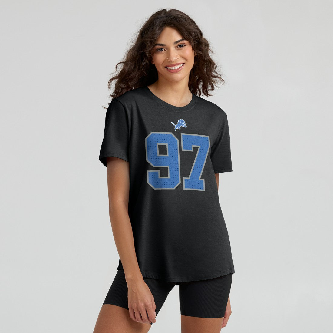 Detroit Lions Aidan Hutchinson  Women's Player Name & Number T-Shirt | NFL Hot