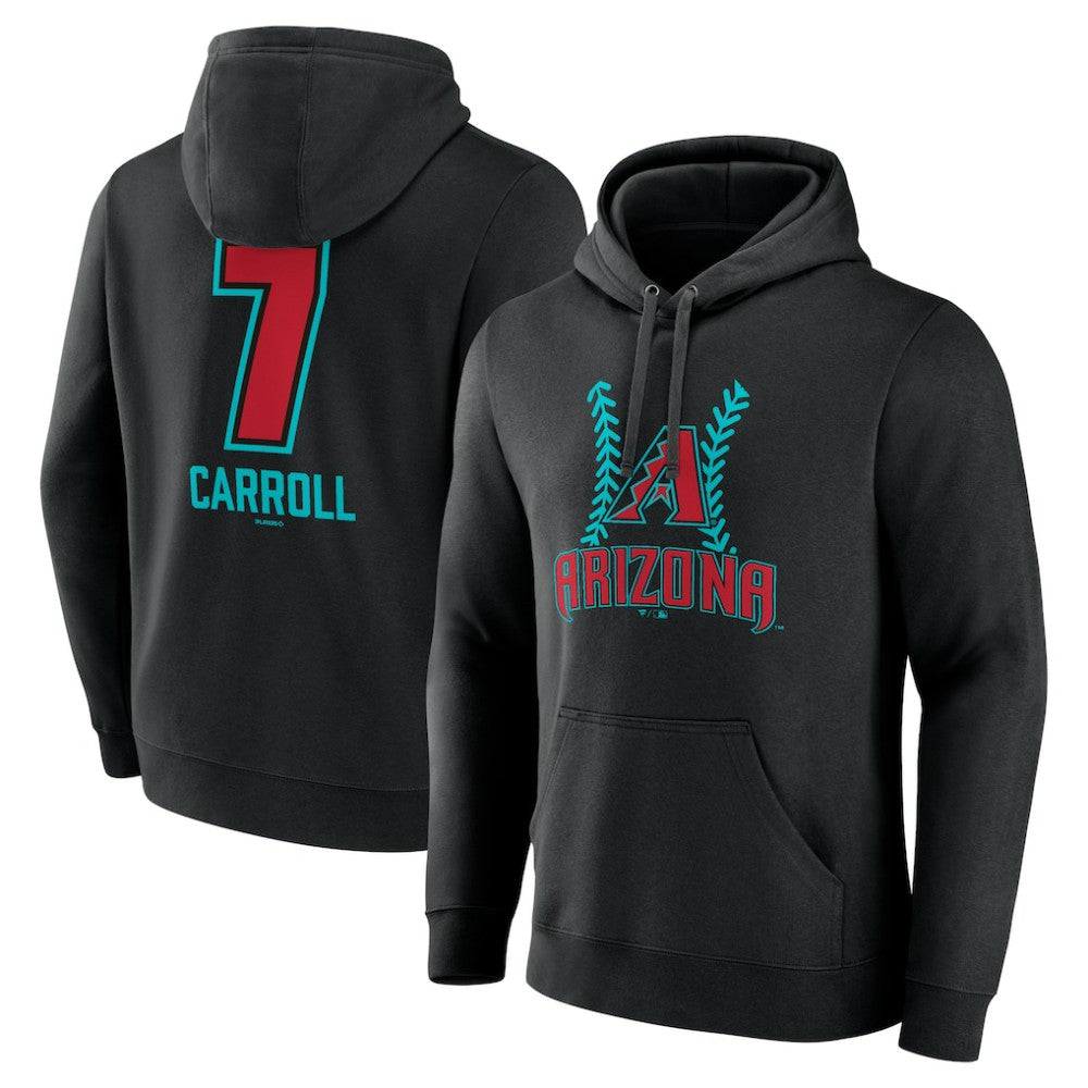 Corbin Carroll Arizona Diamondbacks Name & Number Fastball Pullover Hoodie - MLB Hoodies