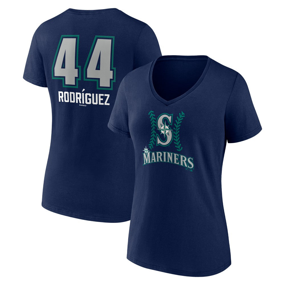 Julio Rodríguez Seattle Mariners Women's Name & Number Fastball V-Neck T-Shirt - MLB T-shirts