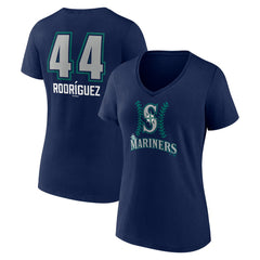 Julio Rodríguez Seattle Mariners Women's Name & Number Fastball V-Neck T-Shirt - MLB T-shirts