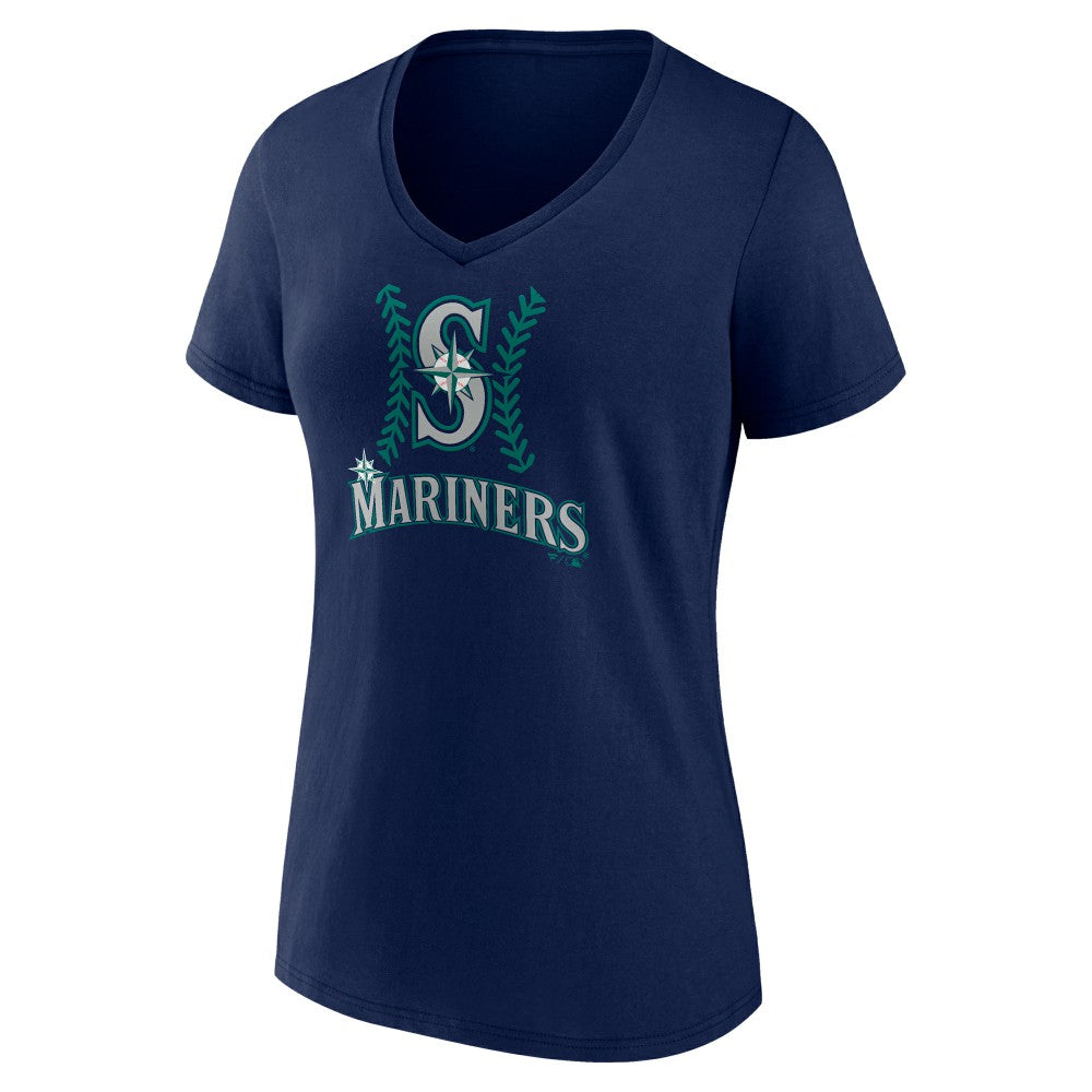 Julio Rodríguez Seattle Mariners Women's Name & Number Fastball V-Neck T-Shirt - MLB T-shirts