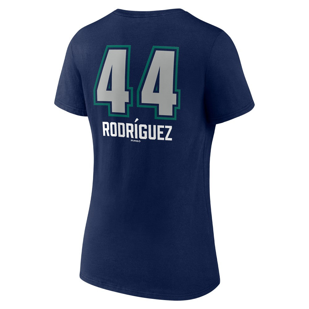 Julio Rodríguez Seattle Mariners Women's Name & Number Fastball V-Neck T-Shirt - MLB T-shirts