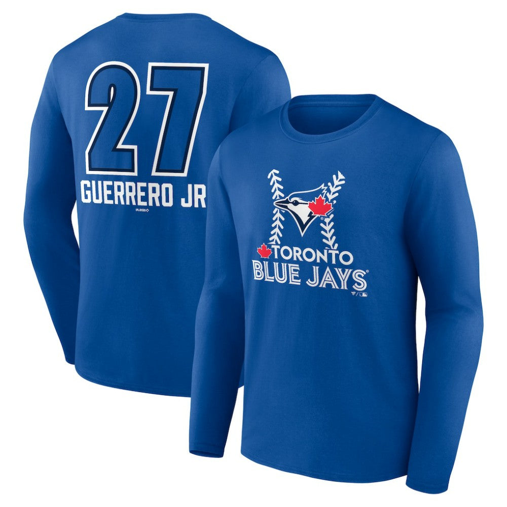 Vladimir Guerrero Jr. Toronto Blue Jays Name & Number Fastball Long Sleeve T-Shirt - MLB T-shirts