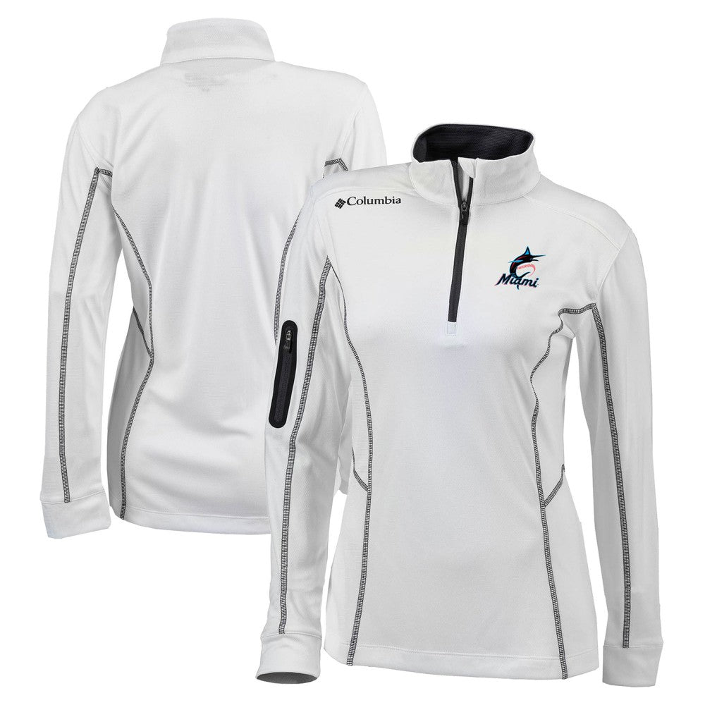 Miami Marlins Columbia Women's Omni-Wick Shotgun Quarter-Zip Pullover Top - MLB Pullover