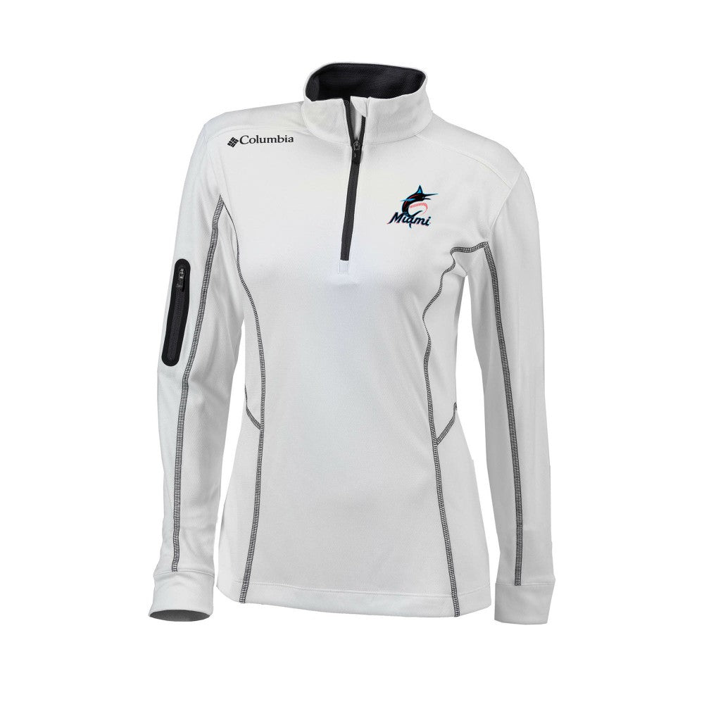 Miami Marlins Columbia Women's Omni-Wick Shotgun Quarter-Zip Pullover Top - MLB Pullover