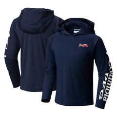 Atlanta Braves Columbia Youth Terminal Tackle Long Sleeve Hoodie T-Shirt - MLB Hoodies