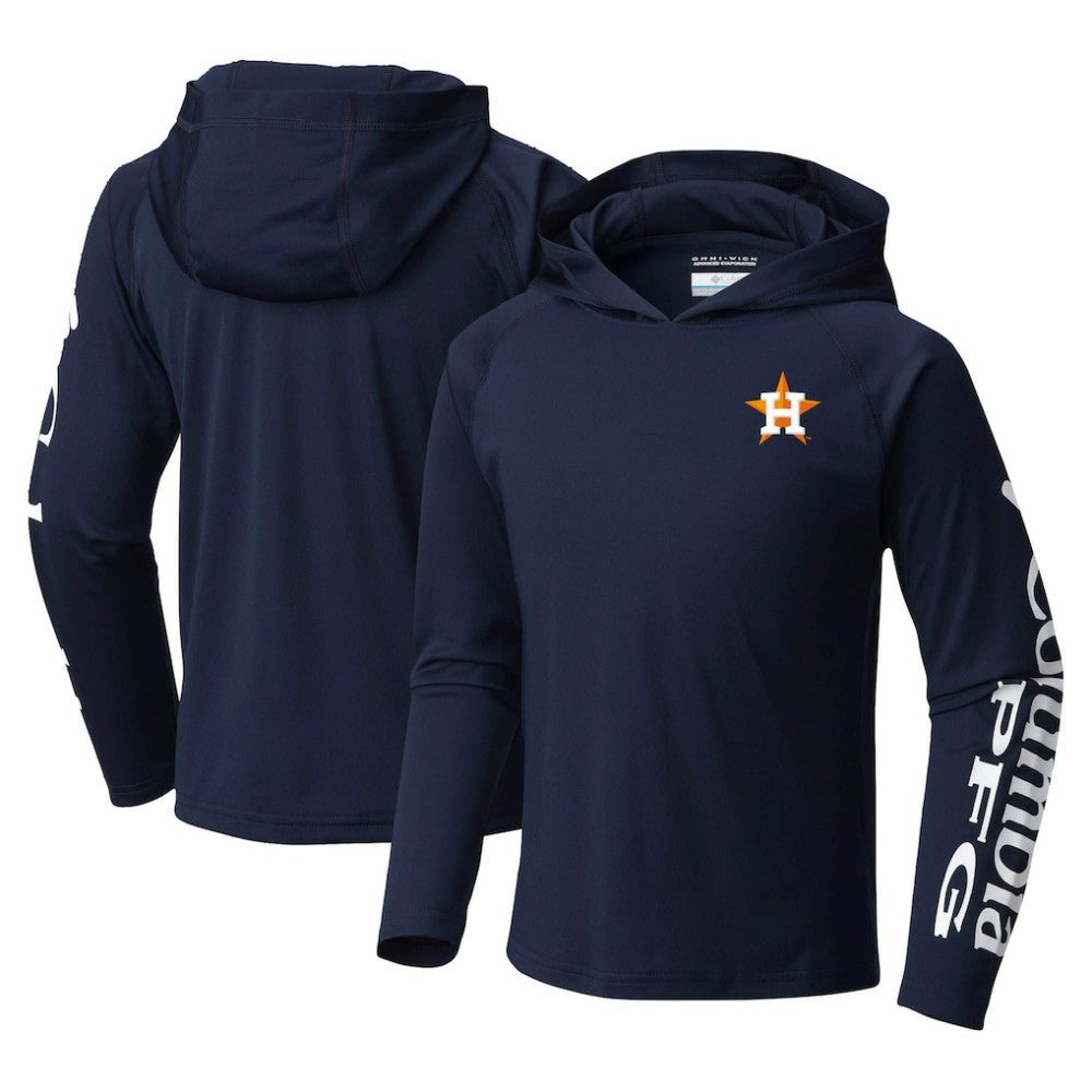 Houston Astros Columbia Youth Terminal Tackle Long Sleeve Hoodie T-Shirt - MLB Hoodies