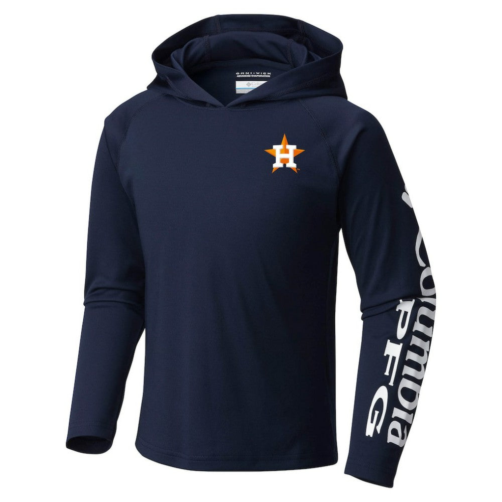 Houston Astros Columbia Youth Terminal Tackle Long Sleeve Hoodie T-Shirt - MLB Hoodies