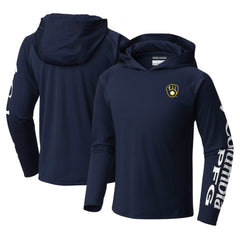 Milwaukee Brewers Columbia Youth Terminal Tackle Long Sleeve Hoodie T-Shirt - MLB Hoodies