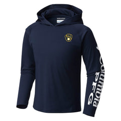 Milwaukee Brewers Columbia Youth Terminal Tackle Long Sleeve Hoodie T-Shirt - MLB Hoodies