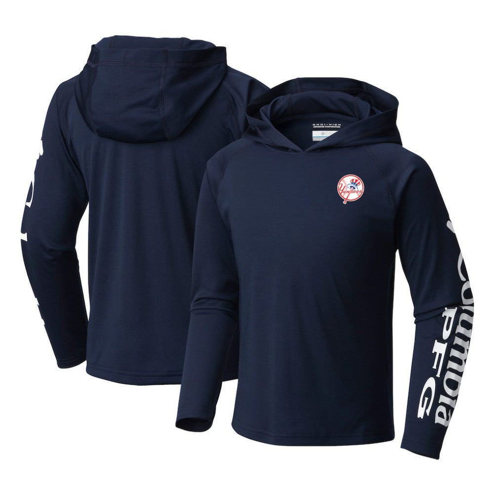 New York Yankees Columbia Youth Terminal Tackle Long Sleeve Hoodie T-Shirt - MLB Hoodies