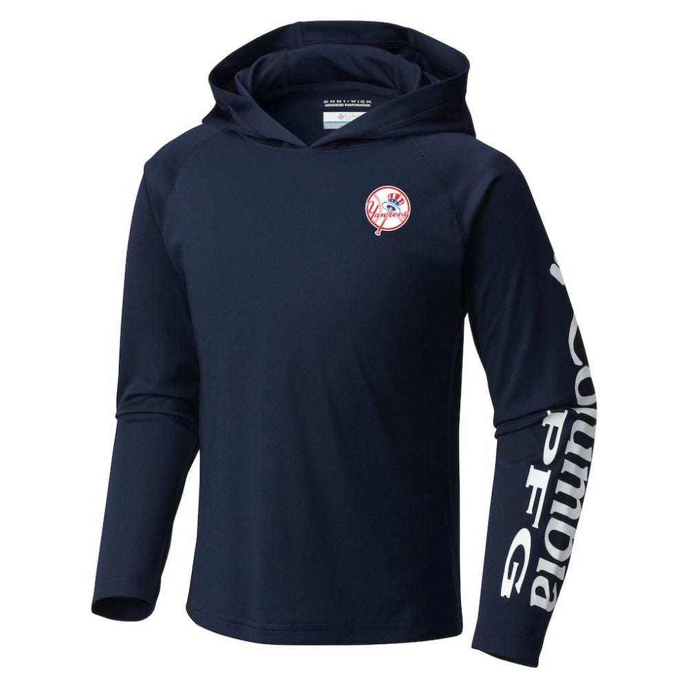 New York Yankees Columbia Youth Terminal Tackle Long Sleeve Hoodie T-Shirt - MLB Hoodies