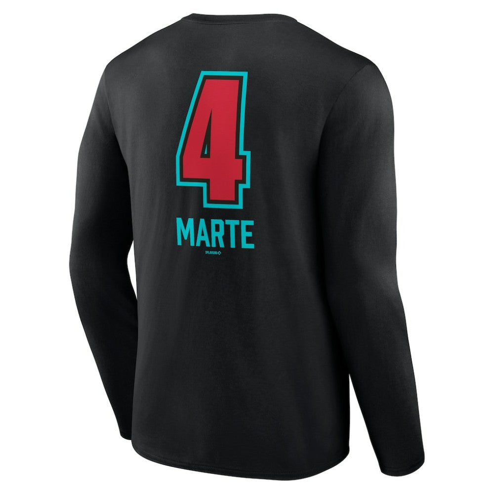 Ketel Marte Arizona Diamondbacks Name & Number Fastball Long Sleeve T-Shirt - MLB T-shirts