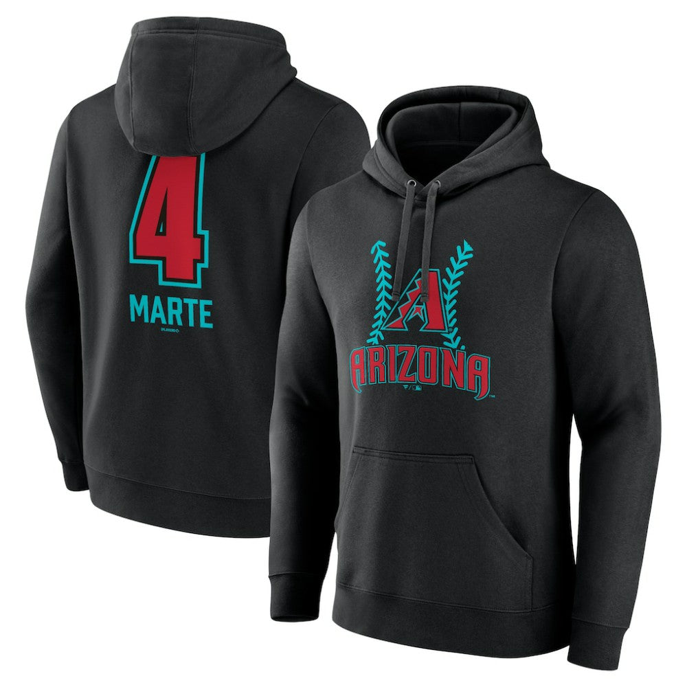 Ketel Marte Arizona Diamondbacks Name & Number Fastball Pullover Hoodie - MLB Hoodies