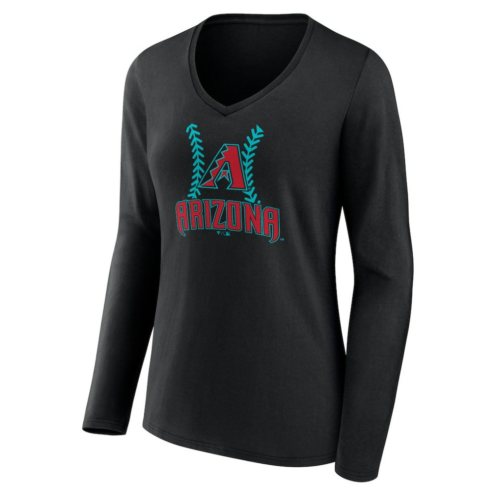 Ketel Marte Arizona Diamondbacks Women's Name & Number Fastball V-Neck Long Sleeve T-Shirt - MLB T-shirts