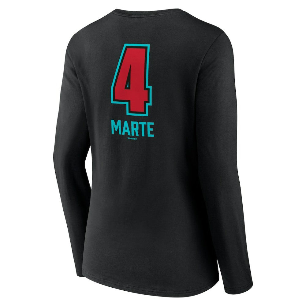 Ketel Marte Arizona Diamondbacks Women's Name & Number Fastball V-Neck Long Sleeve T-Shirt - MLB T-shirts