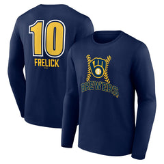 Sal Frelick Milwaukee Brewers Name & Number Fastball Long Sleeve T-Shirt - MLB T-shirts