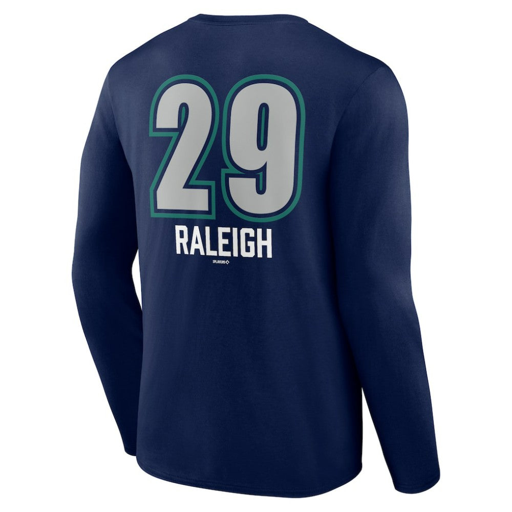 Cal Raleigh Seattle Mariners Name & Number Fastball Long Sleeve T-Shirt - MLB T-shirts