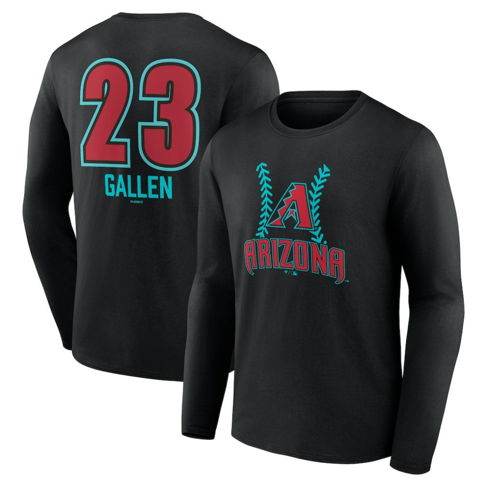 Zac Gallen Arizona Diamondbacks Name & Number Fastball Long Sleeve T-Shirt - MLB T-shirts