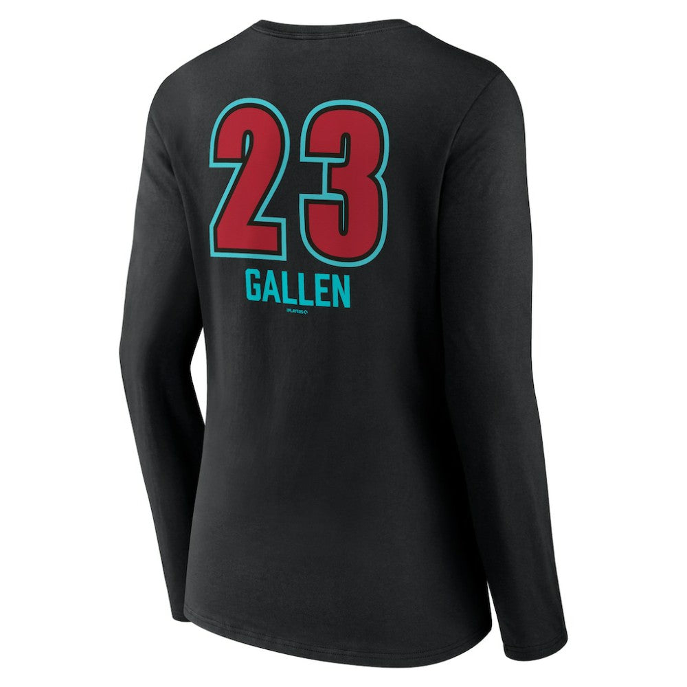 Zac Gallen Arizona Diamondbacks Women's Name & Number Fastball V-Neck Long Sleeve T-Shirt - MLB T-shirts