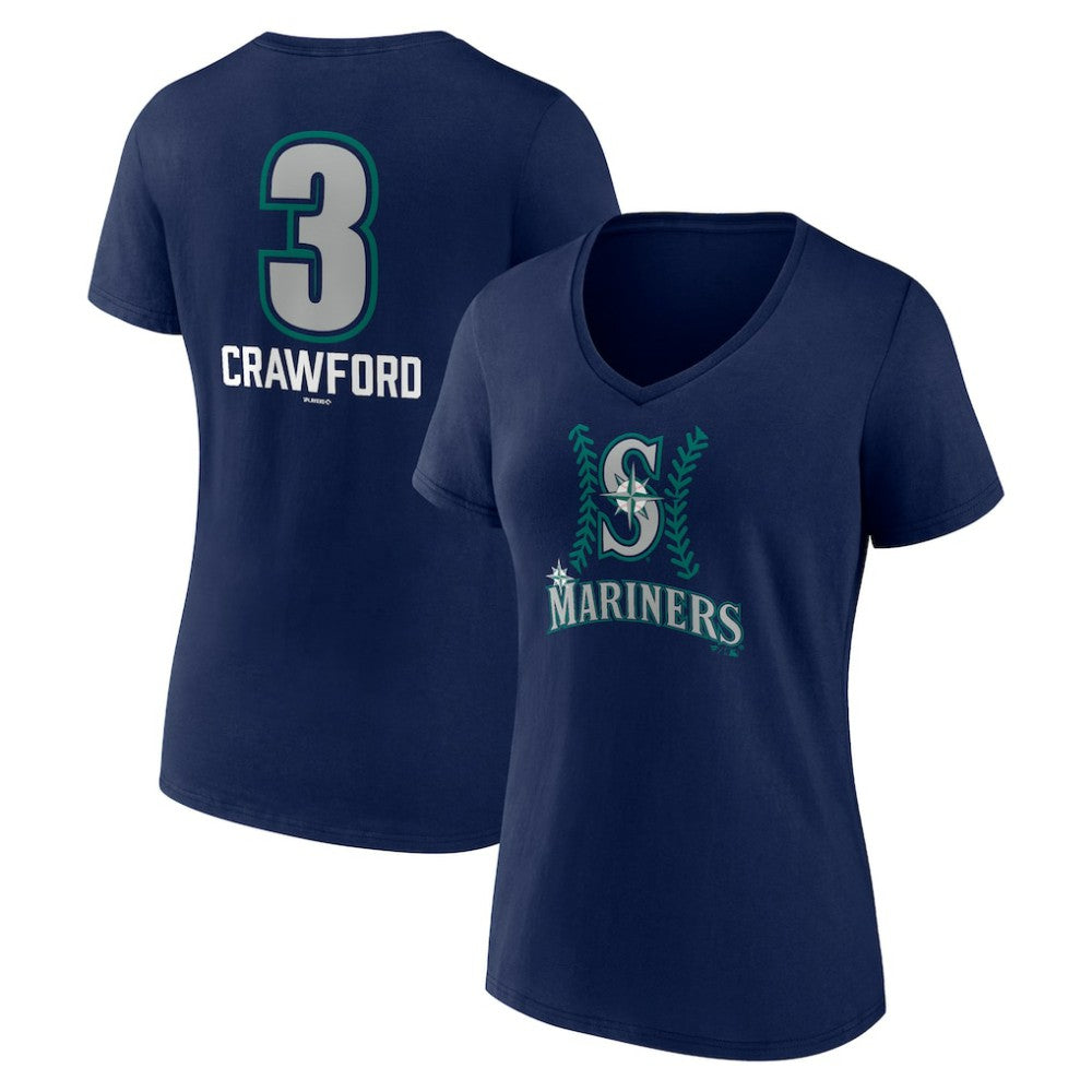 J.P. Crawford Seattle Mariners Women's Name & Number Fastball V-Neck T-Shirt - MLB T-shirts