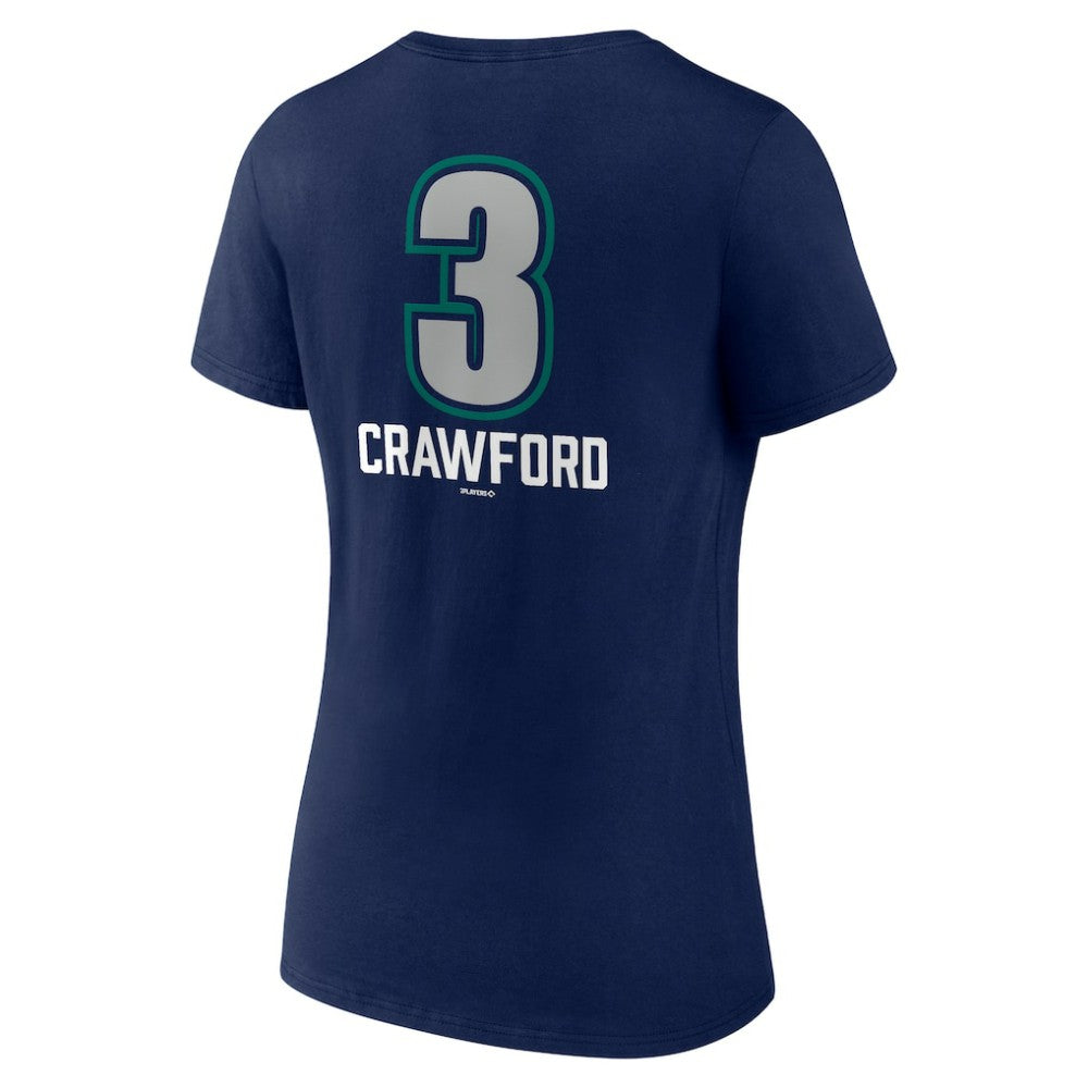 J.P. Crawford Seattle Mariners Women's Name & Number Fastball V-Neck T-Shirt - MLB T-shirts