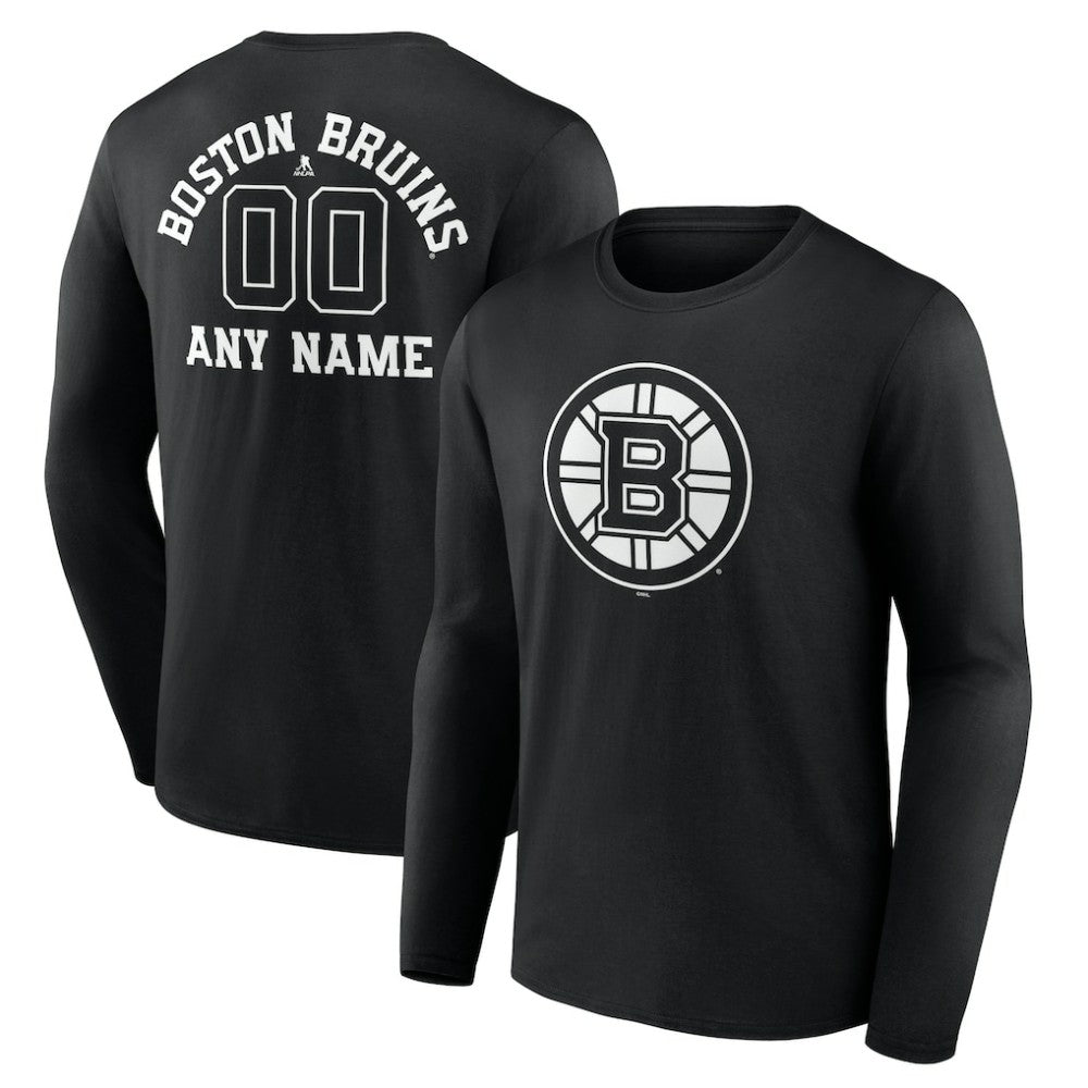 Boston Bruins Personalized Name & Number Monochrome Long Sleeve T-Shirt -  NHL T-shirts
