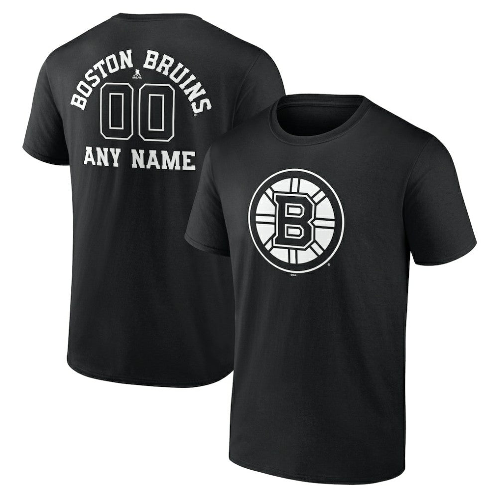 Boston Bruins Personalized Name & Number Monochrome T-Shirt -  NHL T-shirts