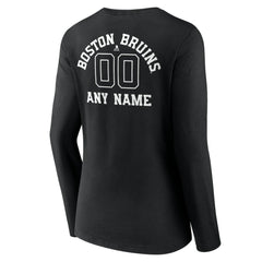 Boston Bruins Women's Personalized Name & Number Monochrome Long Sleeve V-Neck T-Shirt -  NHL T-shirts