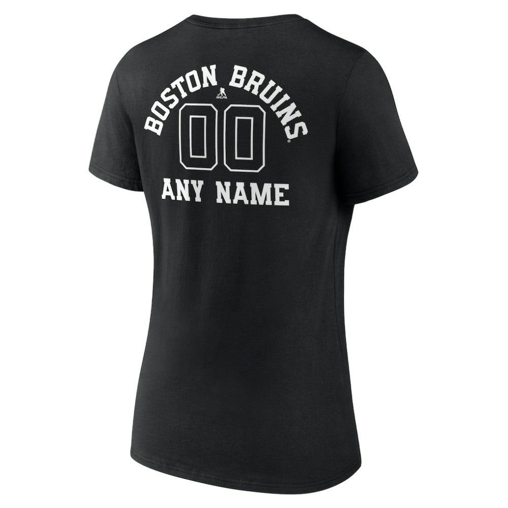Boston Bruins Women's Personalized Name & Number Monochrome V-Neck T-Shirt -  NHL T-shirts