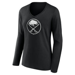 Buffalo Sabres Women's Personalized Name & Number Monochrome Long Sleeve V-Neck T-Shirt -  NHL T-shirts