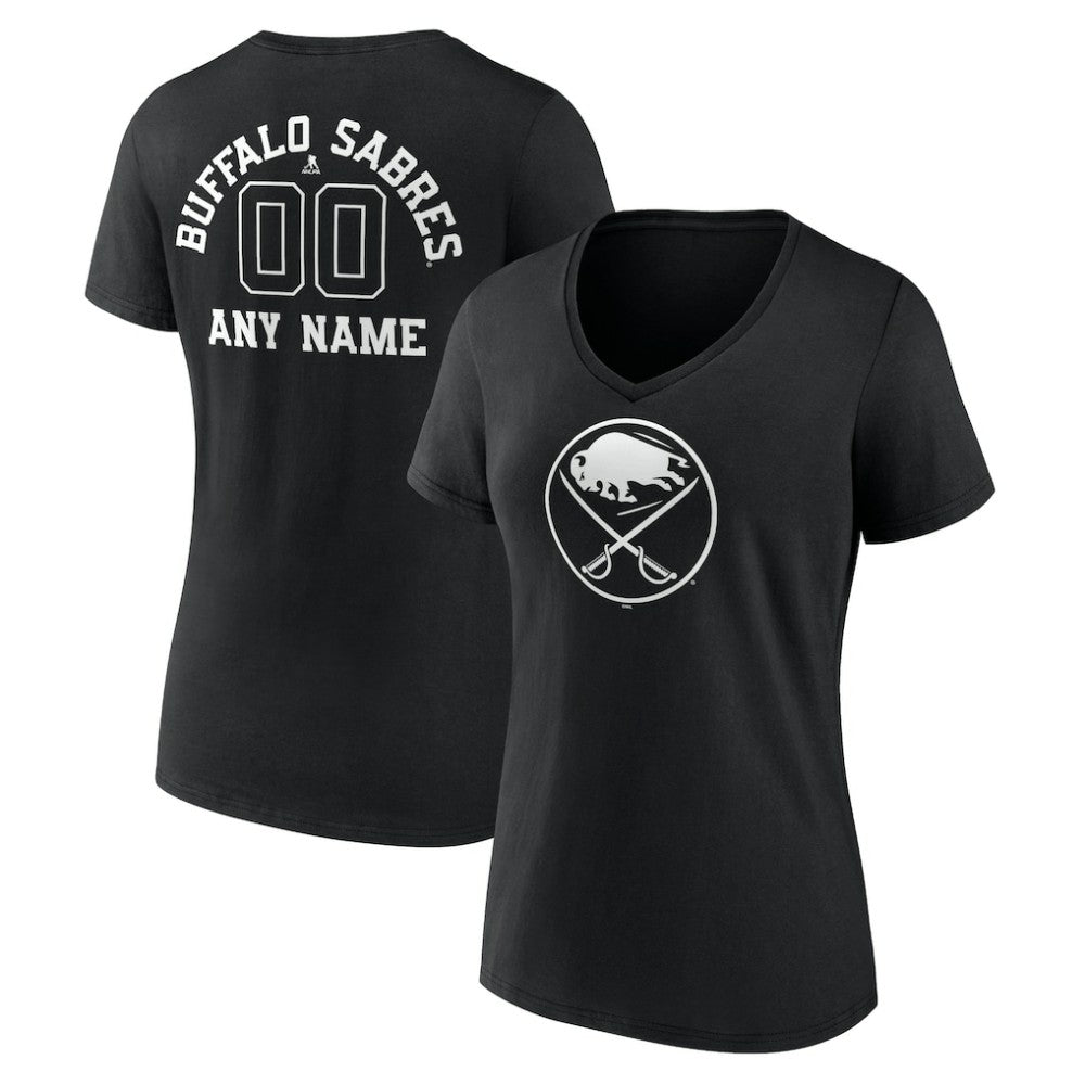 Buffalo Sabres Women's Personalized Name & Number Monochrome V-Neck T-Shirt -  NHL T-shirts