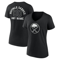 Buffalo Sabres Women's Personalized Name & Number Monochrome V-Neck T-Shirt -  NHL T-shirts