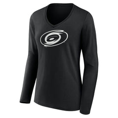 Carolina Hurricanes Women's Personalized Name & Number Monochrome Long Sleeve V-Neck T-Shirt -  NHL T-shirts