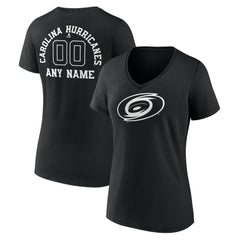 Carolina Hurricanes Women's Personalized Name & Number Monochrome V-Neck T-Shirt -  NHL T-shirts