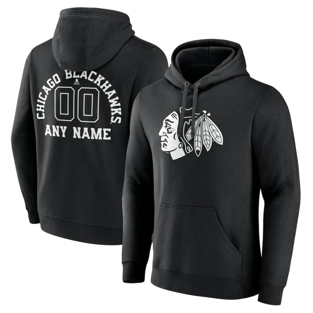 Chicago Blackhawks Personalized Name & Number Monochrome Pullover Hoodie -  NHL Hoodies