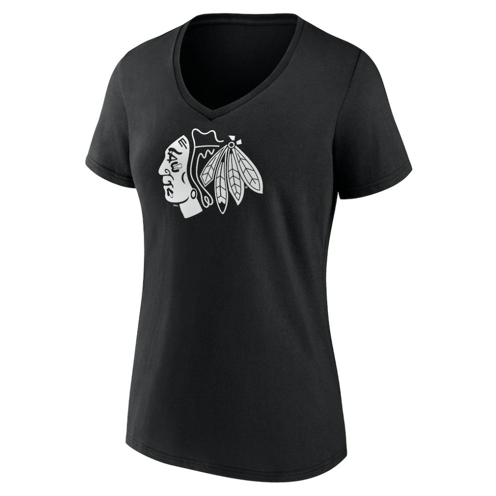 Chicago Blackhawks Women's Personalized Name & Number Monochrome V-Neck T-Shirt -  NHL T-shirts