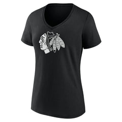 Chicago Blackhawks Women's Personalized Name & Number Monochrome V-Neck T-Shirt -  NHL T-shirts