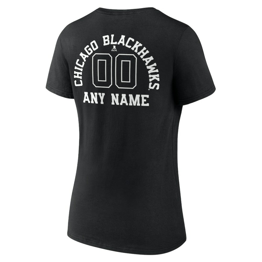 Chicago Blackhawks Women's Personalized Name & Number Monochrome V-Neck T-Shirt -  NHL T-shirts