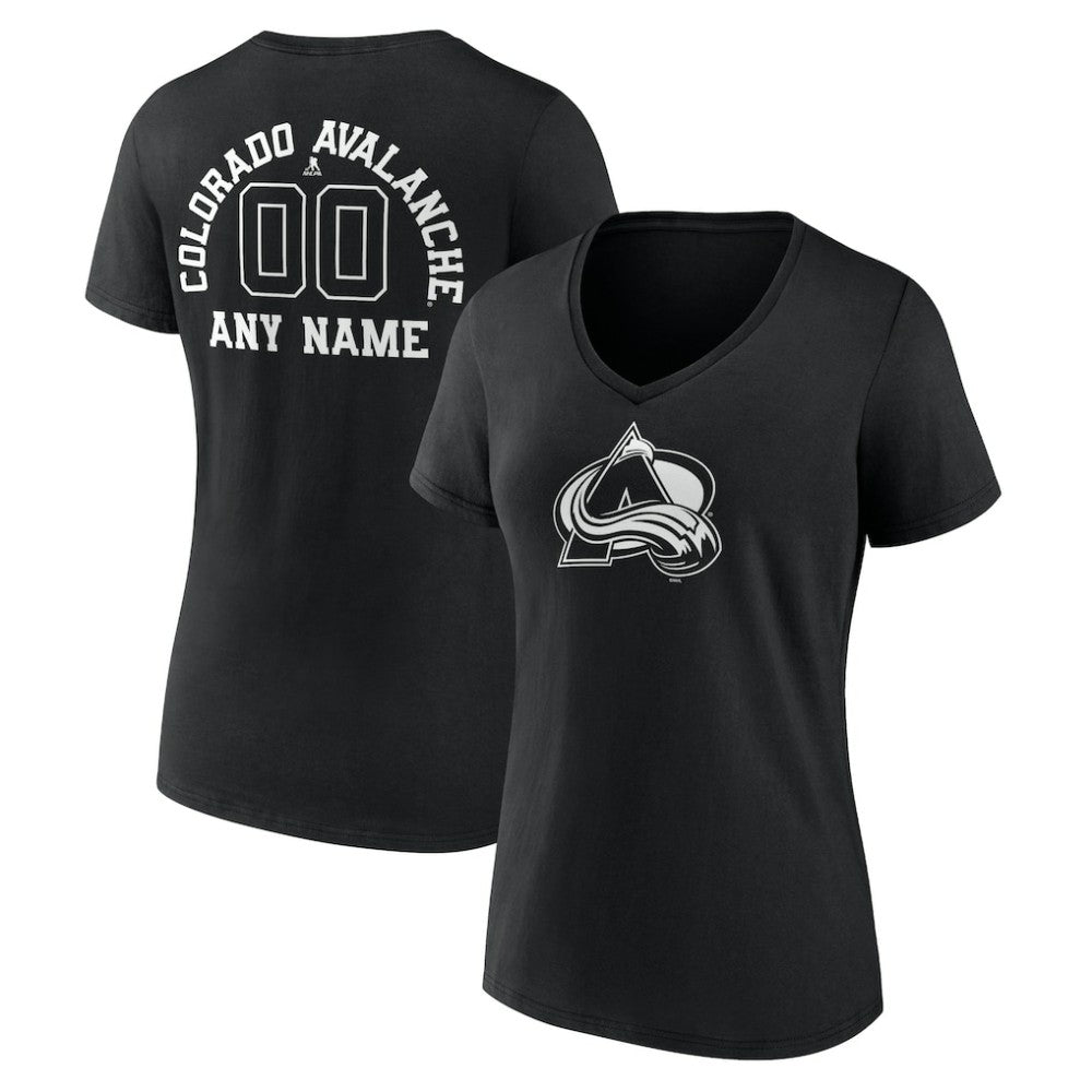 Colorado Avalanche Women's Personalized Name & Number Monochrome V-Neck T-Shirt -  NHL T-shirts