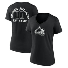 Colorado Avalanche Women's Personalized Name & Number Monochrome V-Neck T-Shirt -  NHL T-shirts