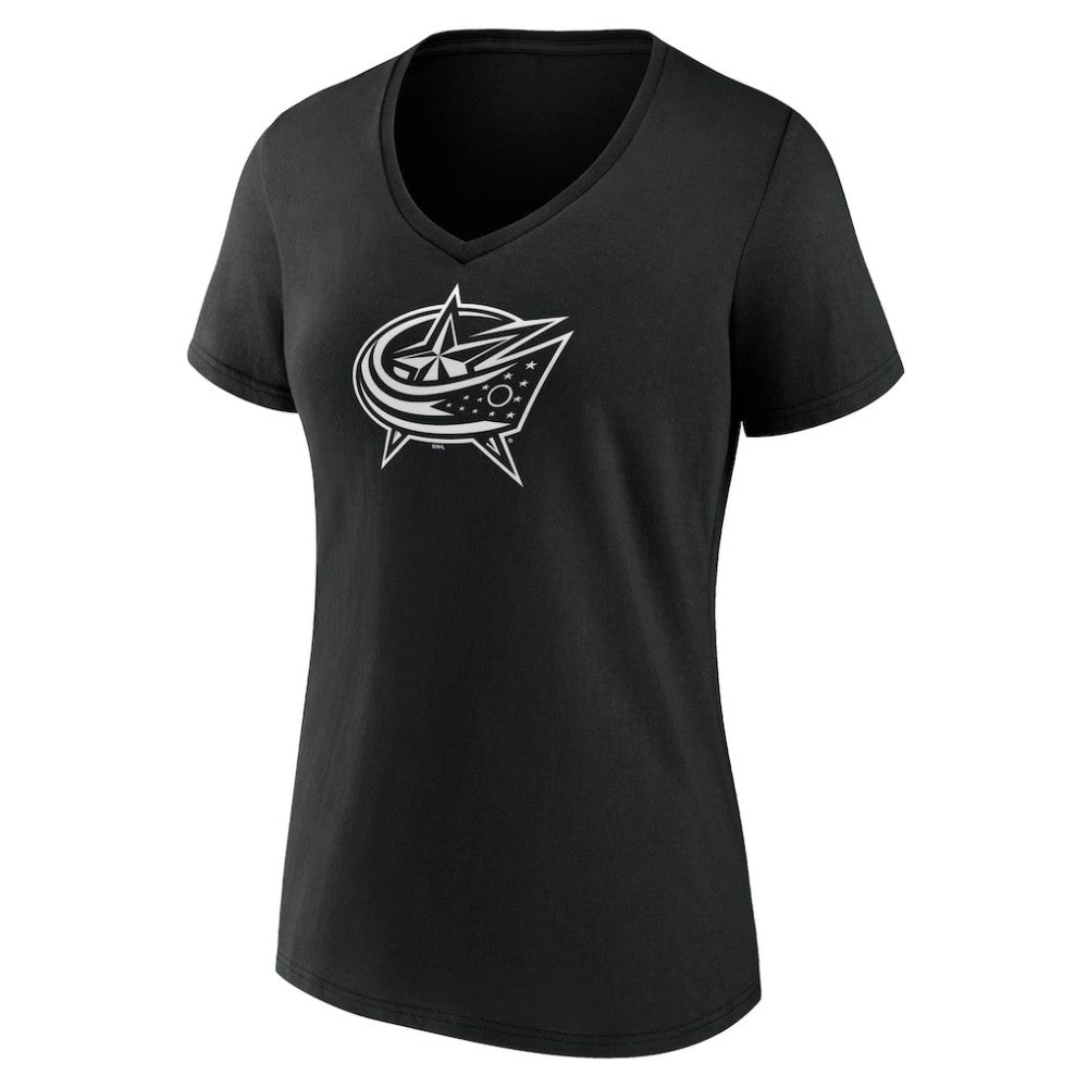 Columbus Blue Jackets Women's Personalized Name & Number Monochrome V-Neck T-Shirt -  NHL T-shirts