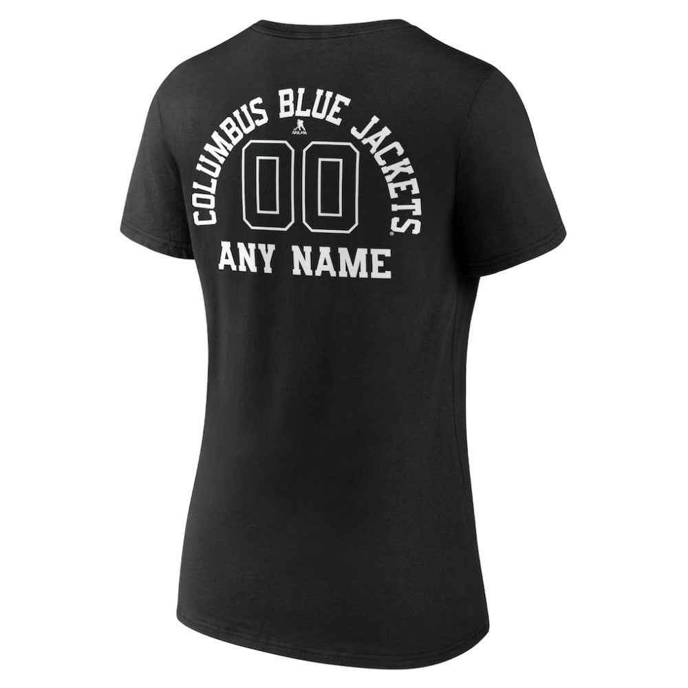Columbus Blue Jackets Women's Personalized Name & Number Monochrome V-Neck T-Shirt -  NHL T-shirts